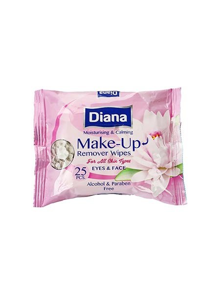 Diana 25pcs Make Up Remover Wipe Moisturising & Calming Pink