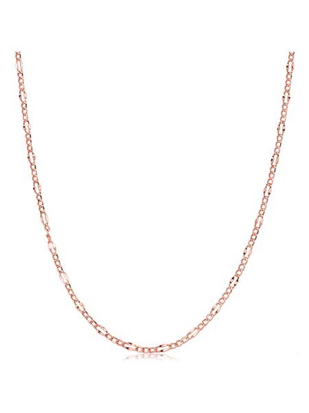 14k Rose Gold Figaro Link Chain Necklace