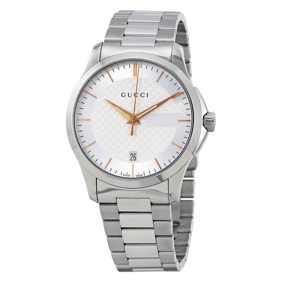 GUCCI G-Timeless Silver Dial Stainless Steel Unisex Watch YA126442