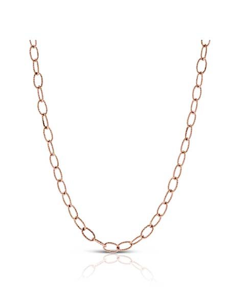Rose Gold Toscano Oval Link Chain Necklace 14K